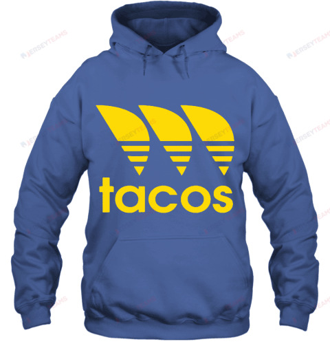 Three Stripe Tacos Funny Taco  Logo Mashup Hoodie - Royal
