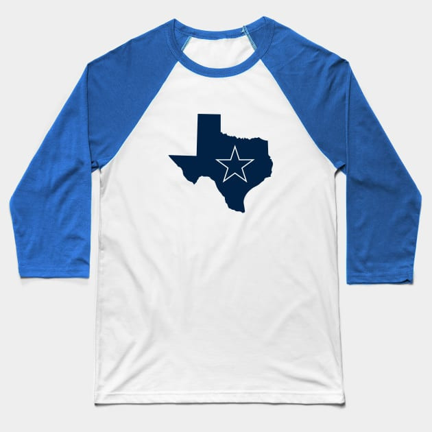 Dallas Cowboys Map Raglan Three-Quarter Sleeve Baseball T-Shirt - White/Royal