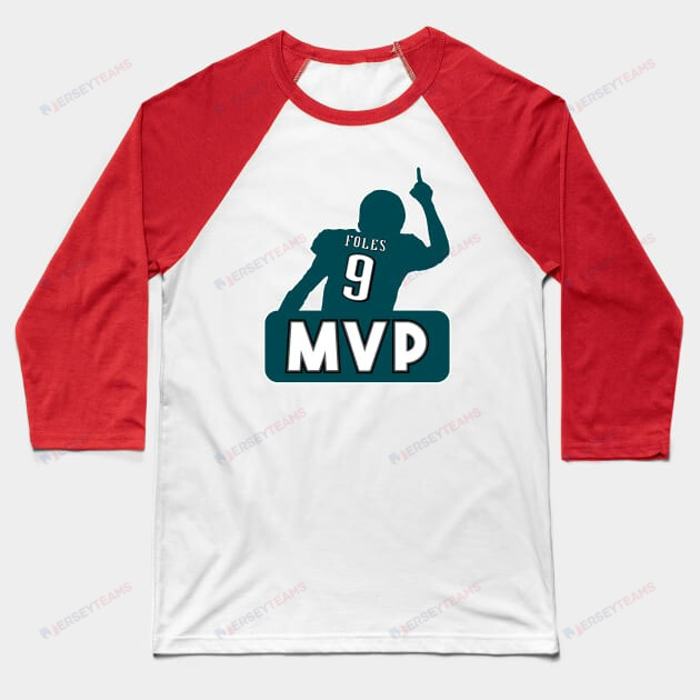 Foles MVP Raglan Three-Quarter Sleeve Baseball T-Shirt - White/Red