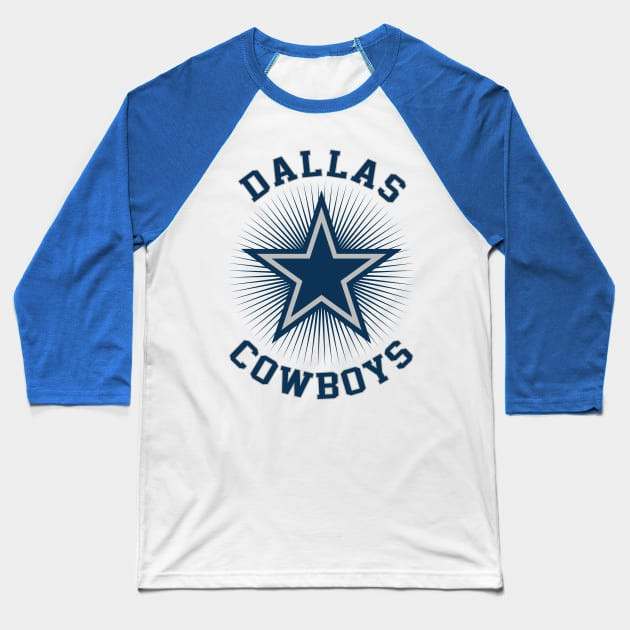 Dallas Cowboys Raglan Three-Quarter Sleeve Baseball T-Shirt - White/Royal