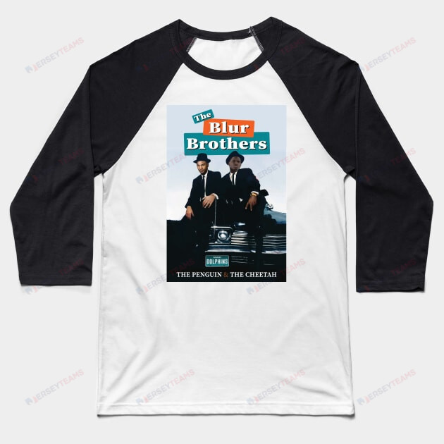 The Blur Brothers Raglan Three-Quarter Sleeve Baseball T-Shirt - White/Black