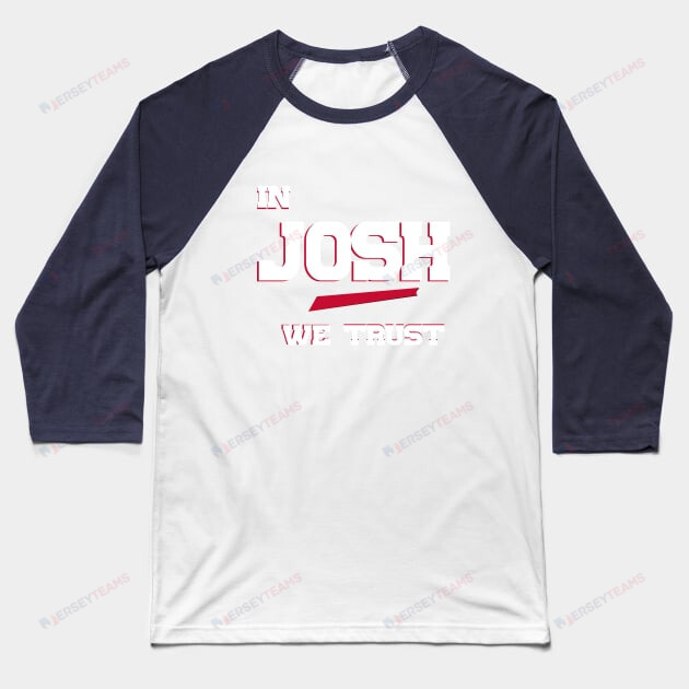Josh Allen In Josh We Trust Raglan Three-Quarter Sleeve Baseball T-Shirt - White/Navy