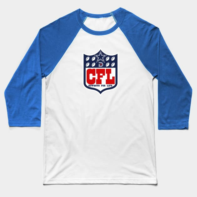 Cowboys For Life Raglan Three-Quarter Sleeve Baseball T-Shirt - White/Royal