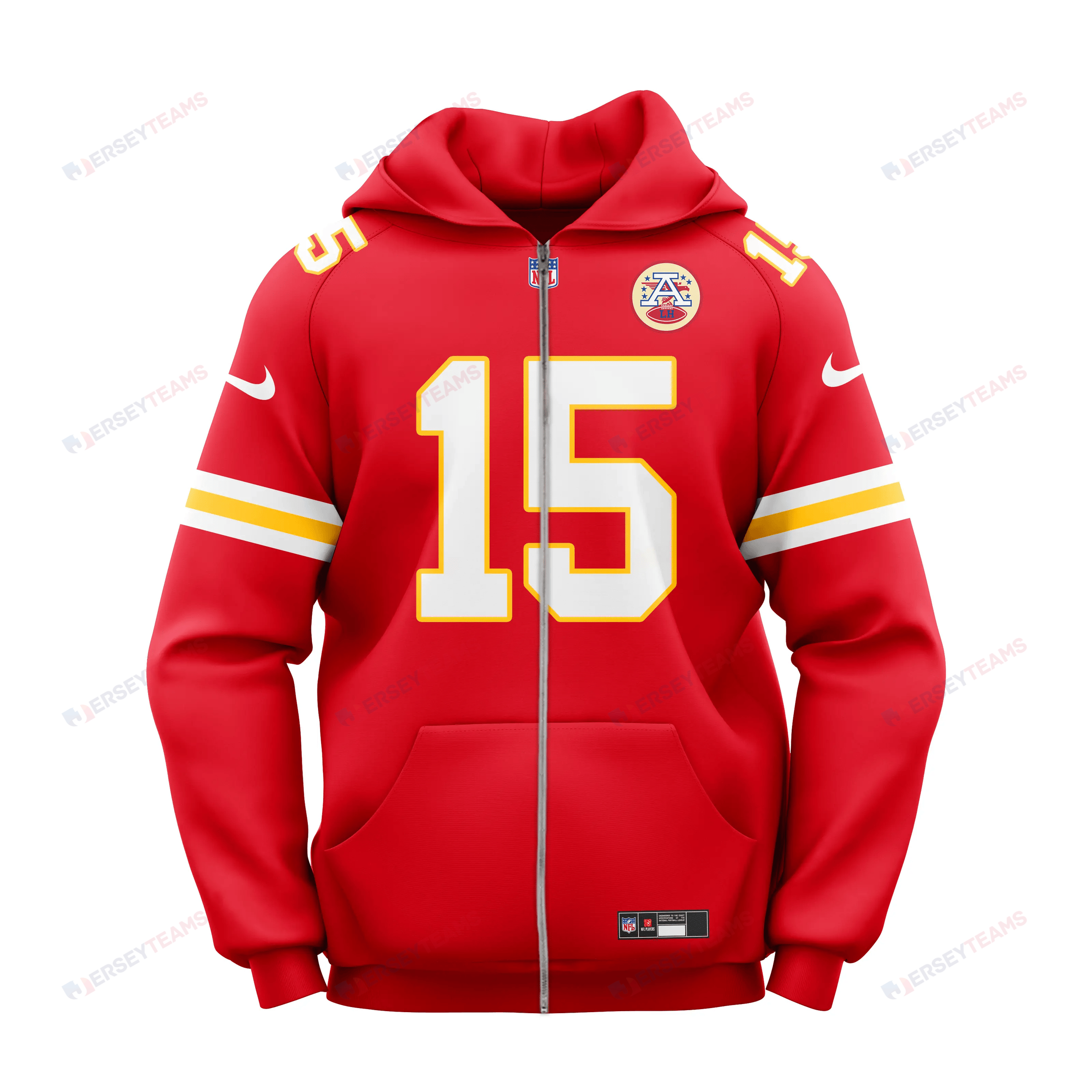 Patrick Mahomes 15 Kansas City Chiefs 3D Printed Zip Hoodie - Red