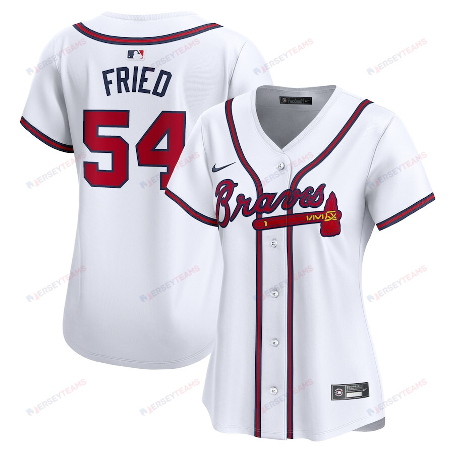 Max Fried 54 Atlanta Braves Women Home  Player Jersey - White