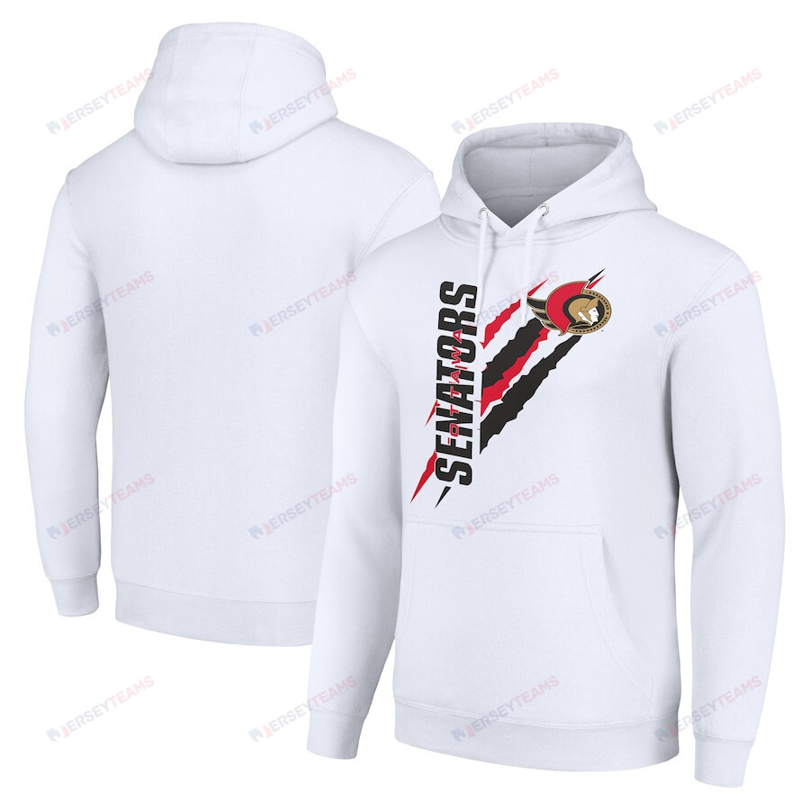 Ottawa Senators Color Scratch Pullover Hoodie - White