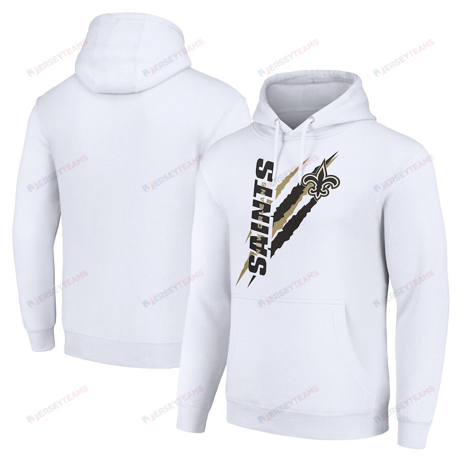 New Orleans Saints Color Scratch Pullover Hoodie - White