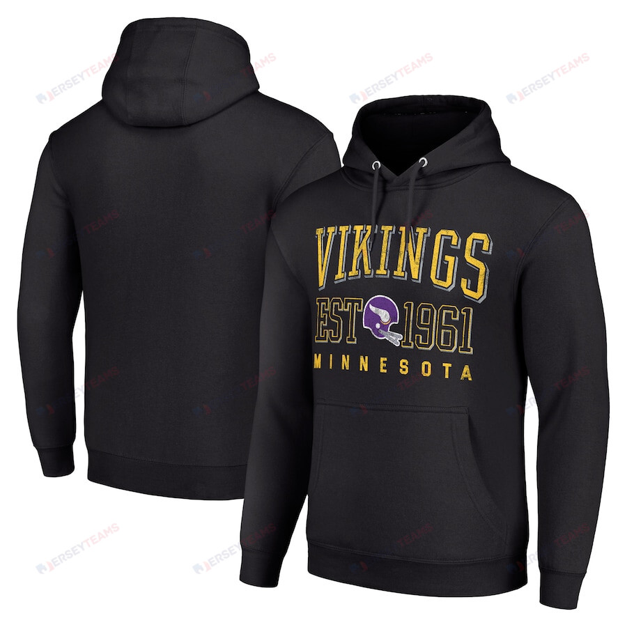 Minnesota Vikings Throwback Logo Pullover Hoodie - Black