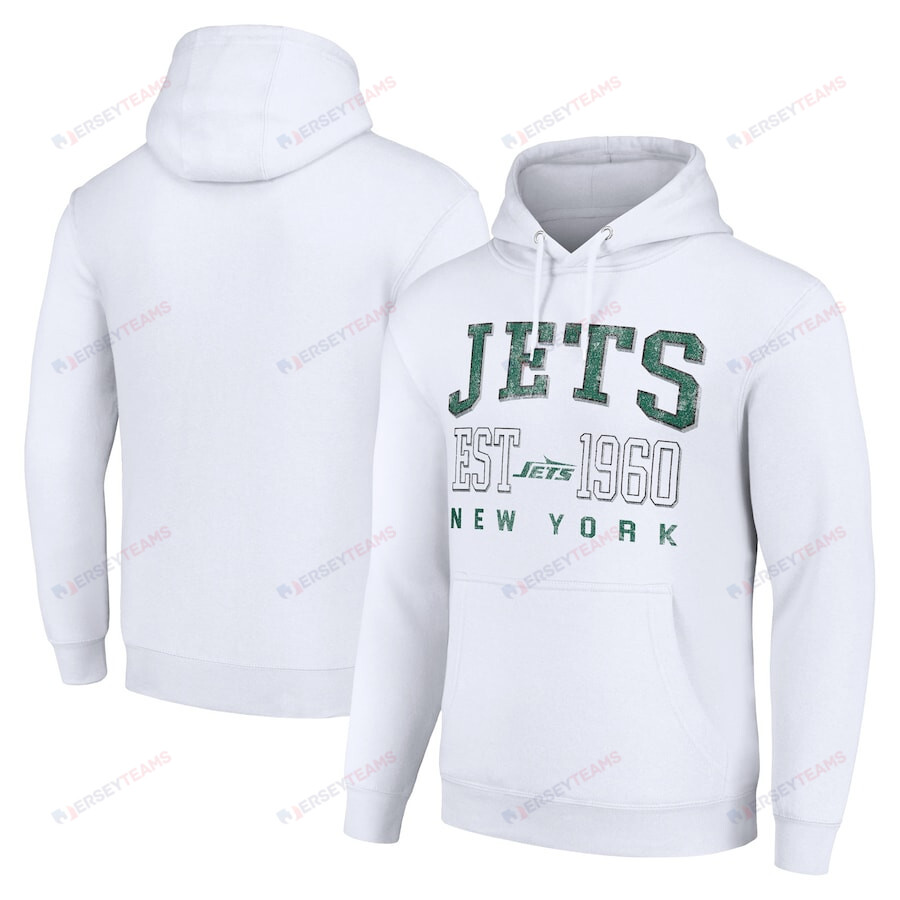 New York Jets Throwback Logo Pullover Hoodie - White