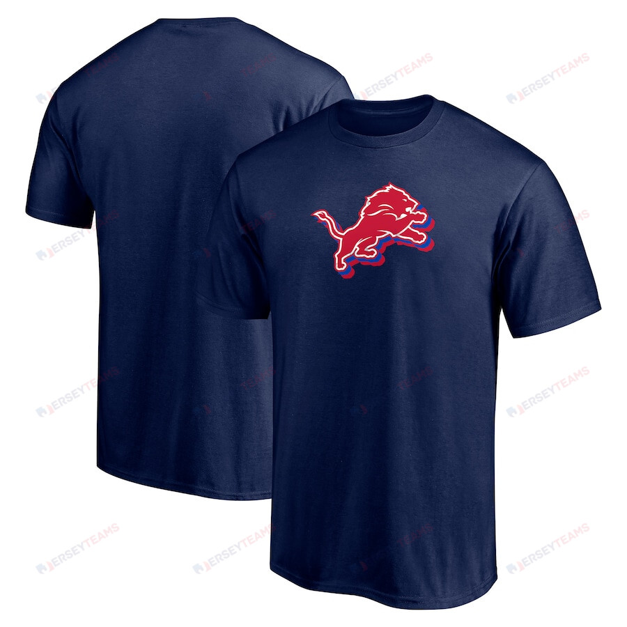 Detroit Lions Red White & Team T-Shirt - Navy