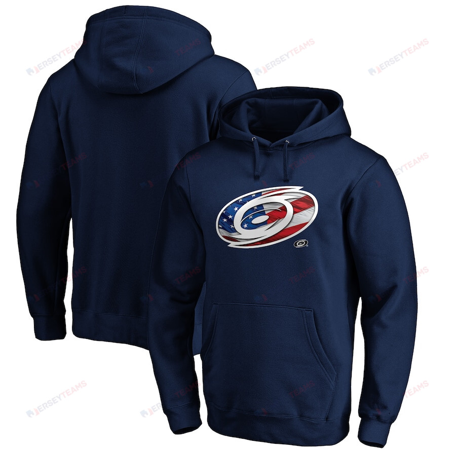Carolina Hurricanes Banner Wave Logo Pullover Hoodie - Navy