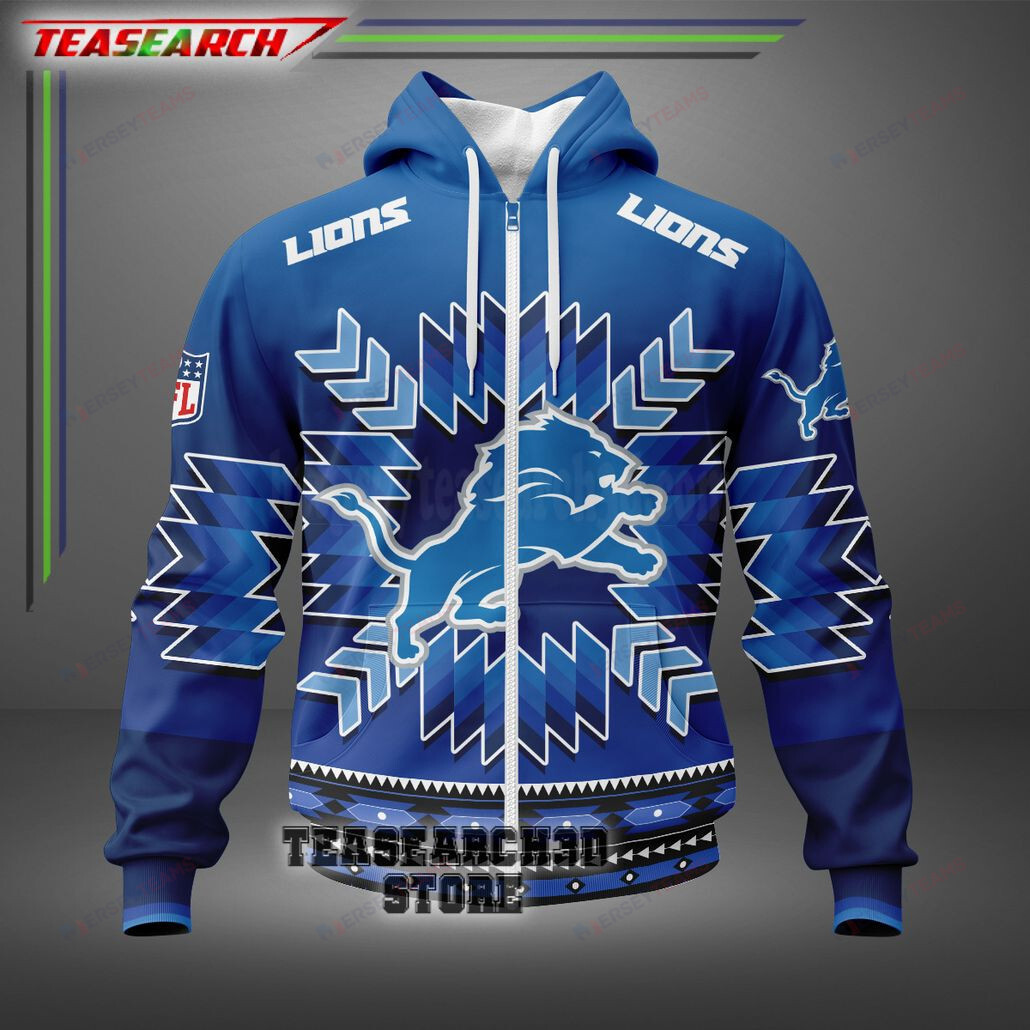 Detroit Lions Custom 3D Printed Ugly Zip Hoodie