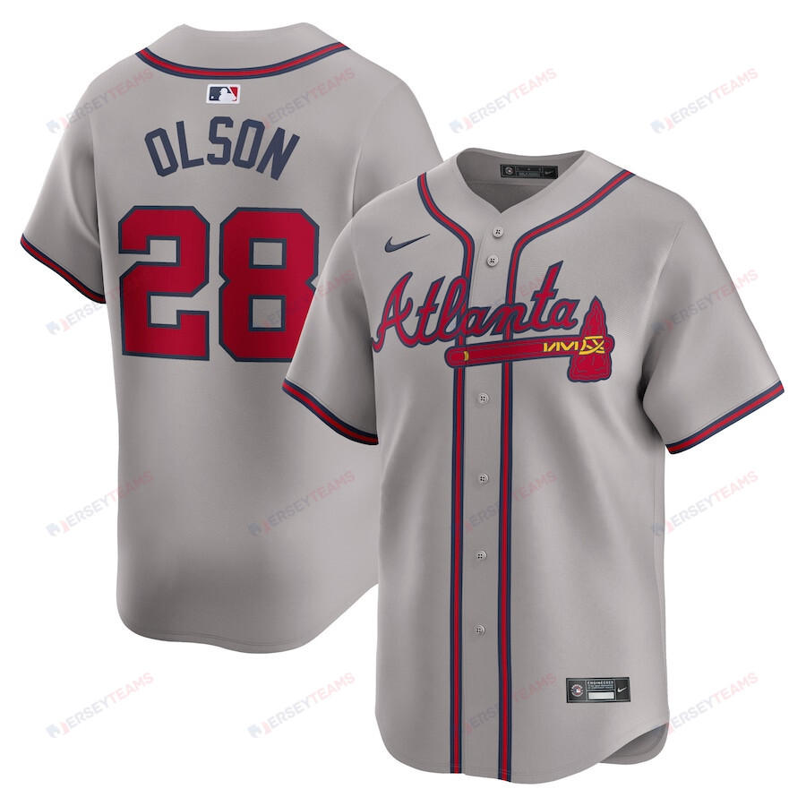 Matt Olson 28 Atlanta Braves Away  Player Men Jersey - Gray