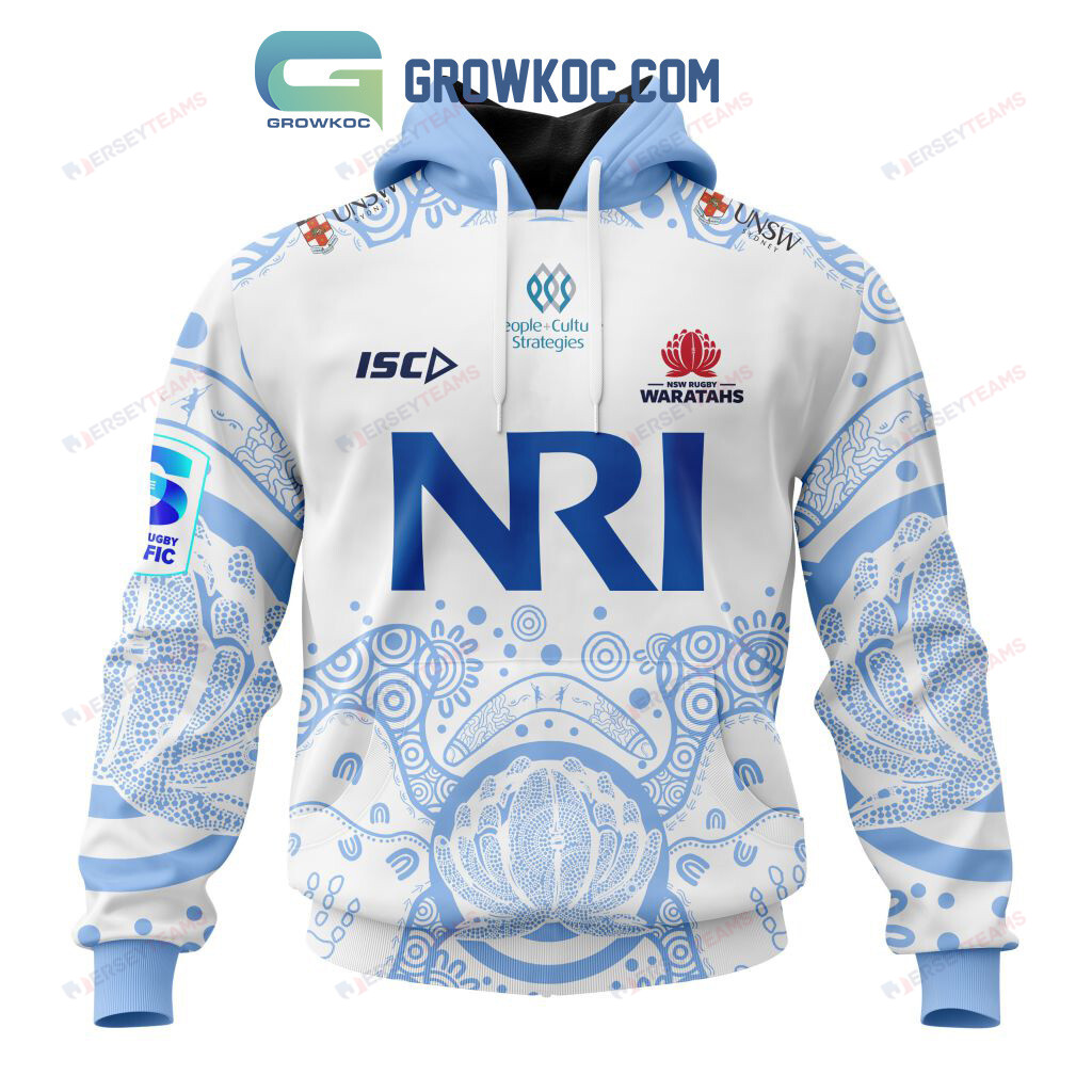 New South Whale Waratahs 2024 Away Super Rugby Fan Custom All Over Printed Pullover Hoodie - White