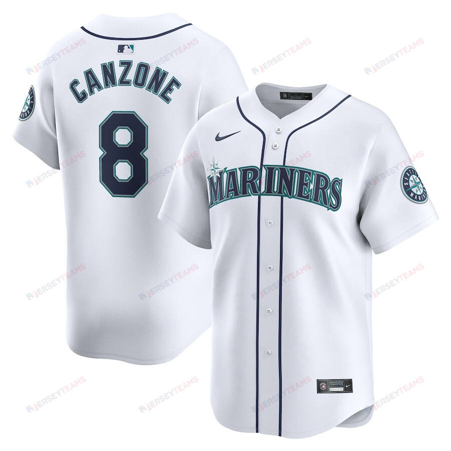 Dominic Canzone 8 Seattle Mariners Home  Player Men Jersey - White