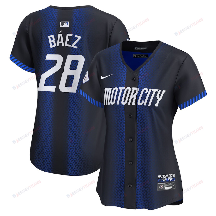 Javier Baez 28 Detroit Tigers 2024 City Connect  Women Jersey - Navy