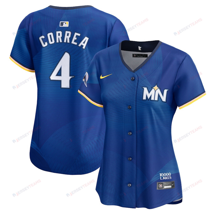 Carlos Correa 4 Minnesota Twins 2024 City Connect  Women Jersey - Royal
