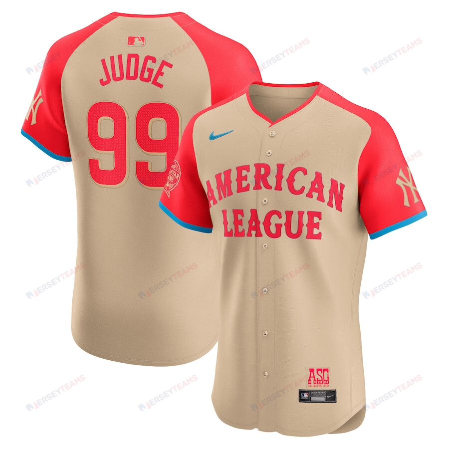 Aaron Judge 99 American League 2024 All-Star Game Elite Player Men Jersey - Cream - All Over Printed