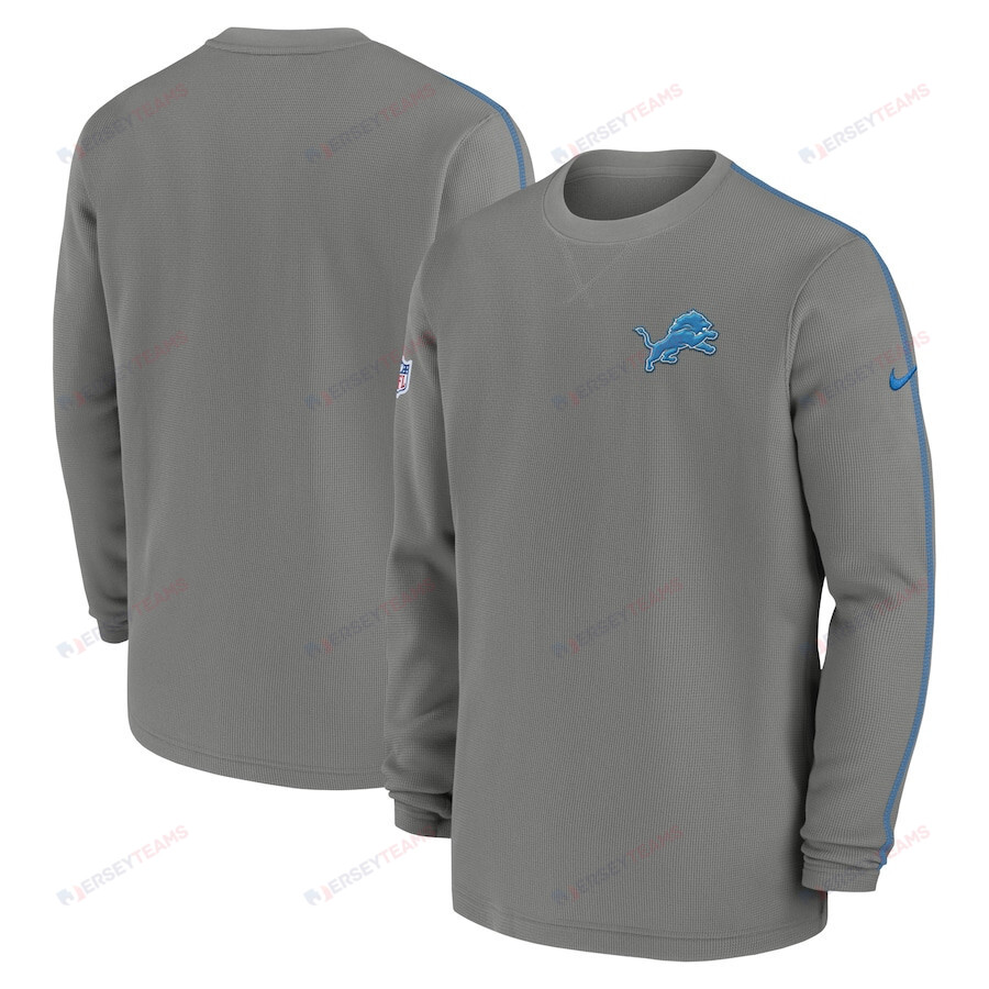 Detroit Lions 2024 Sideline Long Sleeve Shirt - Men's Gray