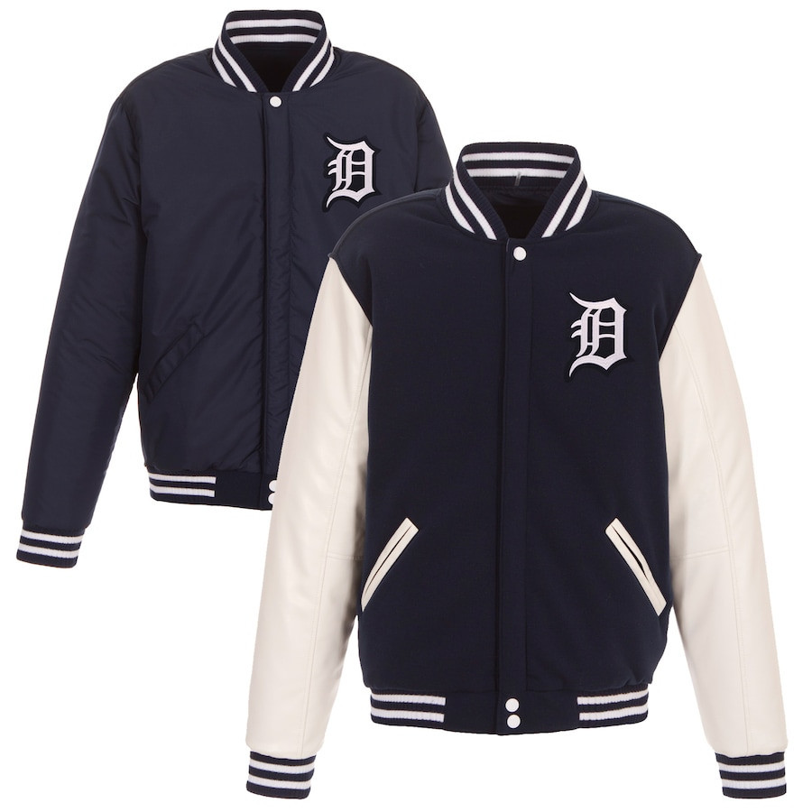 Detroit Tigers Reversible Fleece Full-Snap Jacket - Men's Navy