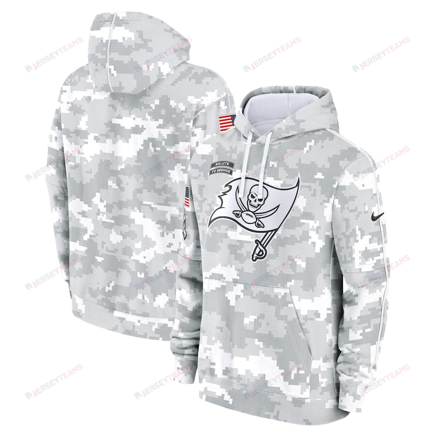 Tampa Bay Buccaneers 2024 Salute to Service Club Fleece Pullover Men Hoodie - Arctic Camo