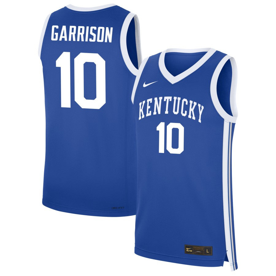 Brandon Garrison 10 Kentucky Wildcats NIL Men's Basketball Jersey - Royal
