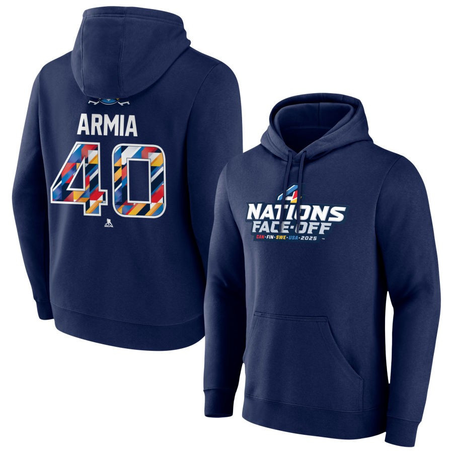 Joel Armia 40 Four Nations Face-Off 2025 Pullover Hoodie - Navy