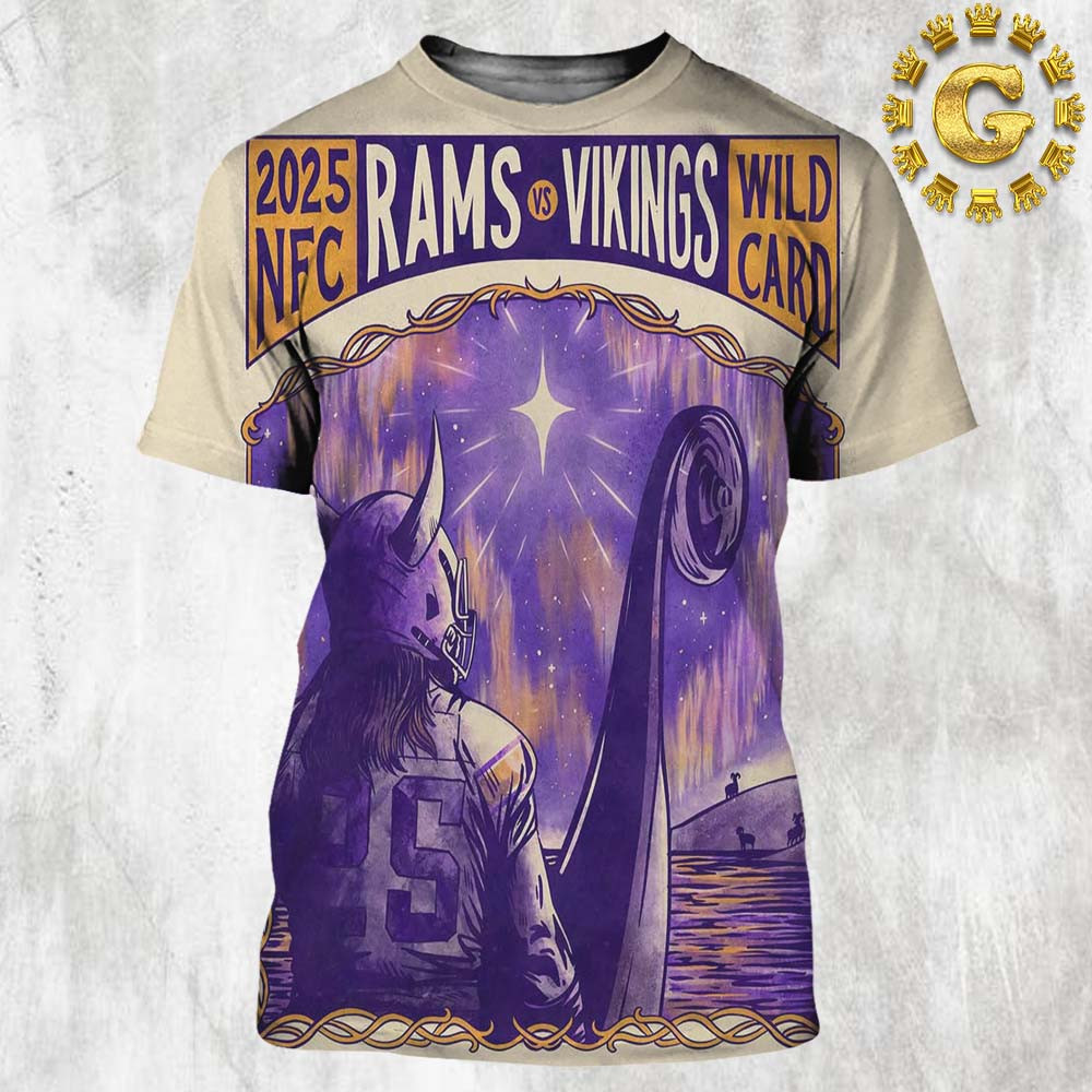 Los Angeles Rams Vs Minnesota Vikings Wild Card NFC 2025 All Over Printed T-Shirt