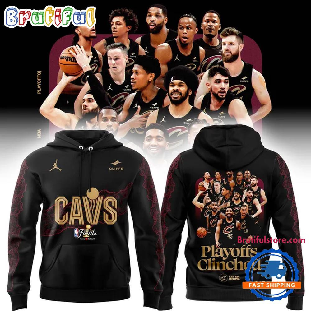 Cleveland Cavaliers Play Offs Clinched 2025 3D Printed Pullover Hoodie - Black