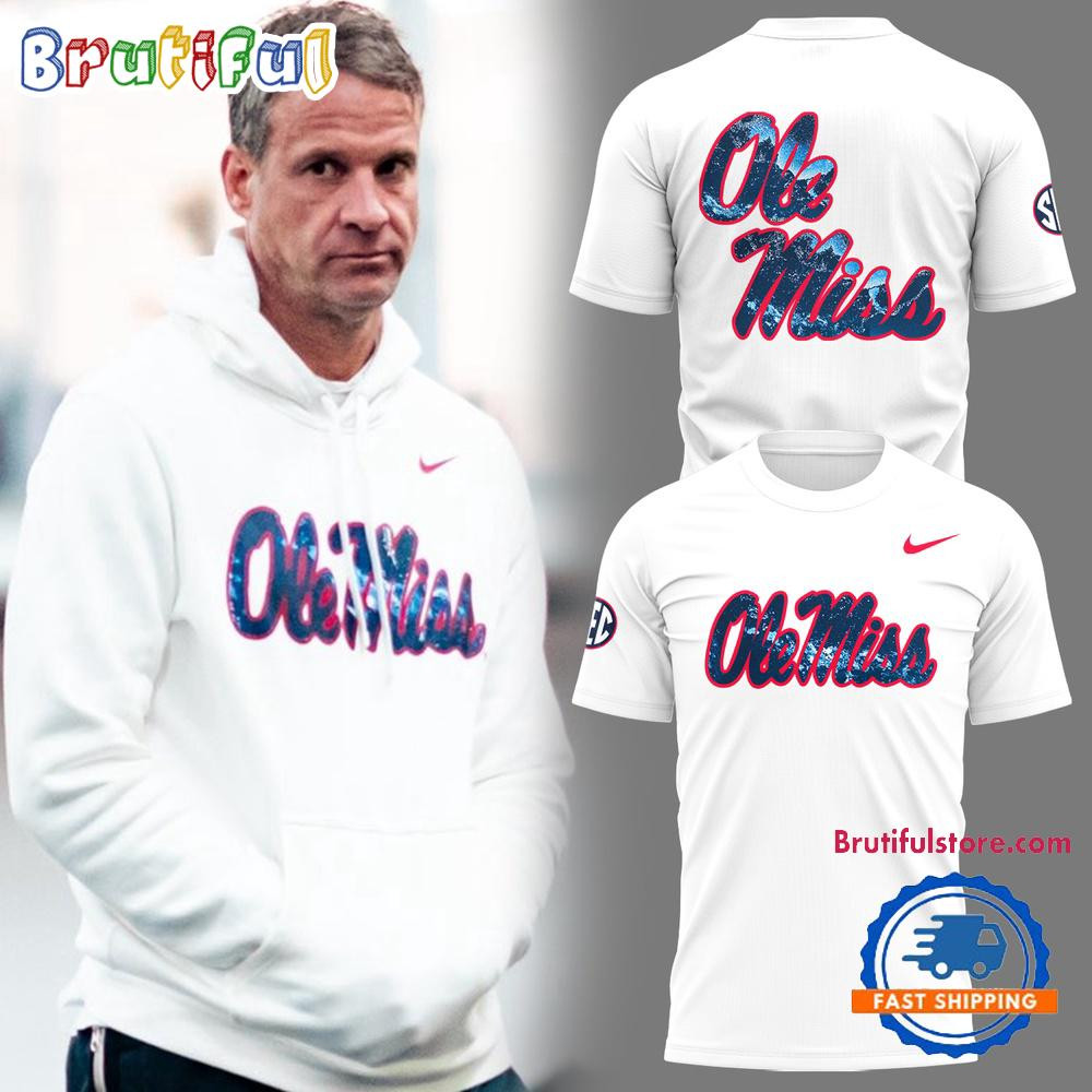 Ole Miss Rebels Lane Kiffin Coach  Edition 2025 All Over Printed T-shirt - White