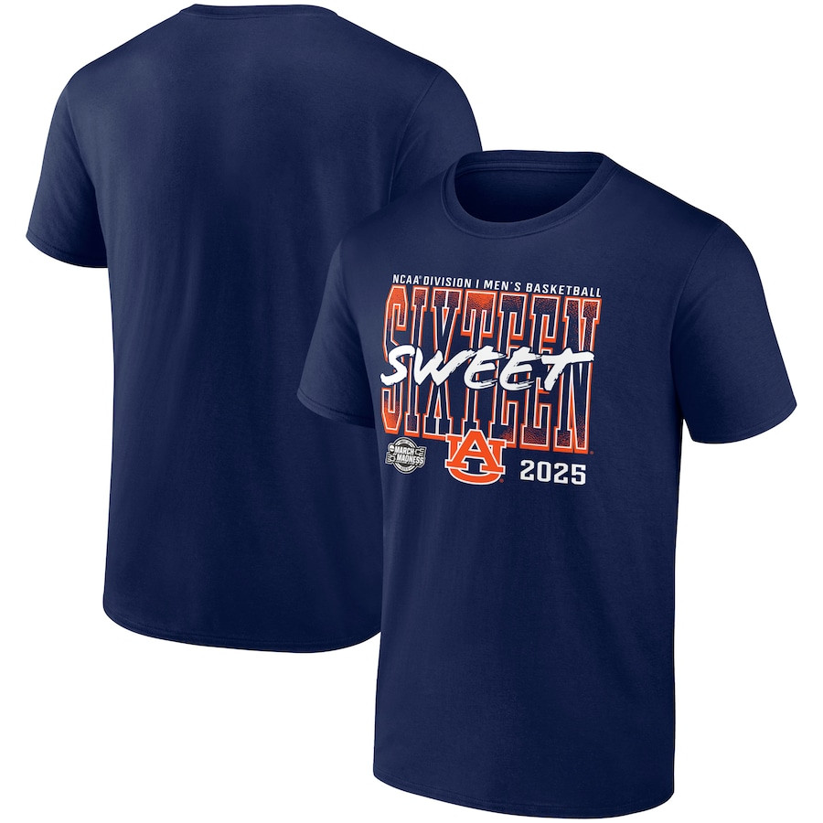 Auburn Tigers 2025 Men's Basketball Tournament March Madness Sweet 16 T-Shirt - Navy