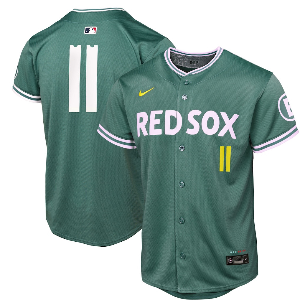 Rafael Devers 11 Boston Red Sox 2025 City Connect  YOUTH Jersey - Green