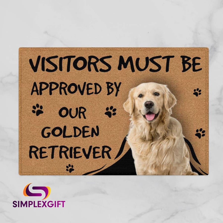 All Guests Must Be Approved By Our Golden Retriever Doormat 3D Pet Dog  Doormat Absorbent Nonslip Carpet Entrance Door Mat - AliExpress