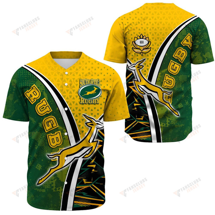 South Africa Rugby Springboks 2023 Baseball Jersey - Yellow Green