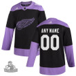 Detroit Red Wings Youth's Hockey Fights Cancer Custom Practice Jersey, Black, NHL Jersey - Pocopato