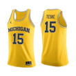 Michigan Wolverines Maize Jon Teske Basketball Jersey , NCAA jerseys