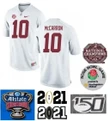 Men Alabama Crimson Tide #10 AJ McCarron NCAA Football Jersey White Jersey , NCAA jerseys