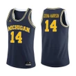 Michigan Wolverines Navy Rico Ozuna-Harrison Basketball Jersey , NCAA jerseys
