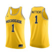 Michigan Wolverines Maize Charles Matthews Basketball Jersey , NCAA jerseys