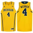 Male Michigan Wolverines Yellow Chris Webber College Basketball Jersey , NCAA jerseys