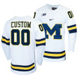 Custom Michigan Wolverines White College Hockey Jersey Replica - Men