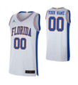 Men Florida Gators 00 Custom College Basketball Retro Limited Jersey White