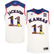 Male Kansas Jayhawks White Josh Jackson NCAA Basketball Jersey with Player Pictorial