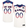 Youth Kansas Jayhawks White College Basketball US Flag Fashion Customized Jersey
