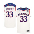 Male Kansas Jayhawks White Landen Lucas College Basketball Jersey