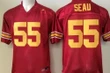 Men’s USC Trojans #55 Junior Seau Red Football NCAA Jersey Jersey , NCAA jerseys
