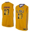 Male LSU Tigers Gold Branden Jenkins College Basketball Jersey , NCAA jerseys