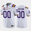 Youth LSU Tigers Custom White 2019-20 Home Peach Bowl Champions Jersey College Football