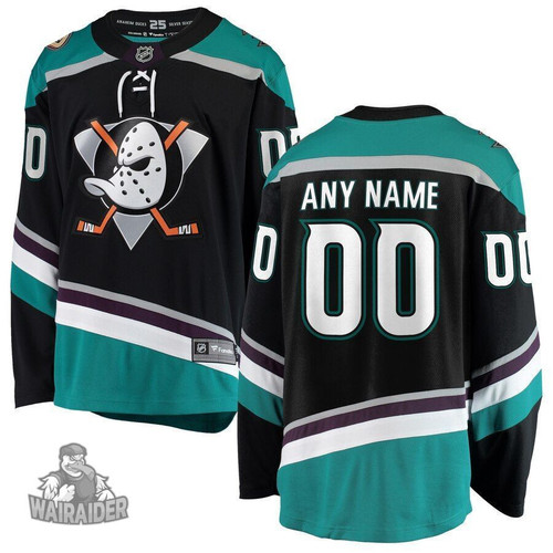 Anaheim Ducks Men's Alternate Breakaway Custom Jersey, Black, NHL Jersey - Pocopato