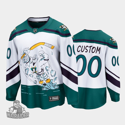 Anaheim Ducks Men's Custom Reverse Retro Special Edition Jersey, White, NHL Jersey - Pocopato